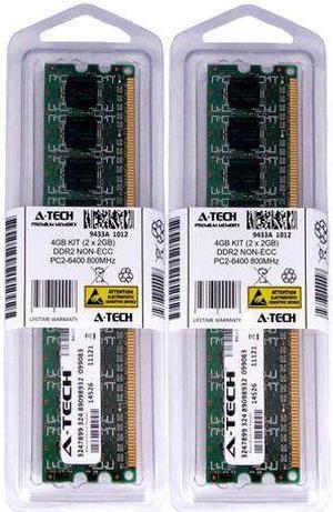 Atech 4GB Kit Lot 2x 2GB PC2-6400 6400 DDR2 DDR-2 800mhz 800 Desktop Memory RAM