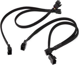 2Pcs 9inch 4 pin PWM Fan Splitter Y Extension Power Cable Cord