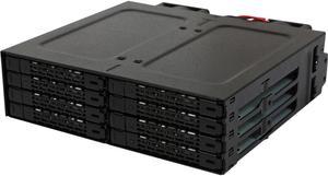 ICY DOCK Full Metal 8 Bay 2.5" SATA HDD & SSD HotSwap Backplane Cage for 5.25 Drive Bay - ToughArmor MB998SP-B