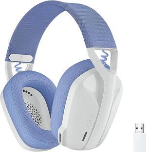 Logitech G435 Lightspeed and Bluetooth Wireless Gaming Headset - Lightweight Over-Ear Headphones, Built-in mics, 18h Battery, Compatible with Dolby Atmos, PC, PS4, PS5, Mobile - White
