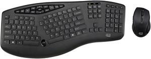 ADESSO WKB-1600CB TruForm Media 1600 – Wireless Ergonomic Keyboard and Optical Mouse