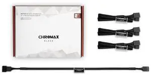 Noctua NA-SEC1 chromax.black, 3-Pin/4-Pin Extension Cables (30cm, Black)