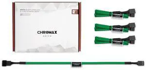 Noctua NA-SEC1 chromax.green, 3-Pin/4-Pin Extension Cables (30cm, Green)