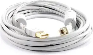 20 Feet A/B Hi-Speed with Ferrite Cores USB 2.0 Cable