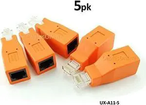 CablesOnline 5-PACK Cat6 / Cat5e Ethernet RJ45 Male/Female CrossOver Adapter (UX-A11-5)