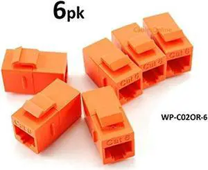 CablesOnline, 6-PACK CAT6 Female/Female RJ45 Ethernet Orange Keystone Jack Coupler, WP-C02OR-6 CablesOnline, 6-PACK CAT6 Female/Female RJ45 Ethernet Orange Keystone Jack Coupler, WP-C02OR-6