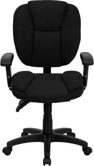 HERCULES Series 24/7 Intensive Use 300 lb. Rated Black Fabric Multifunction Ergonomic Office Chair with Seat Slider