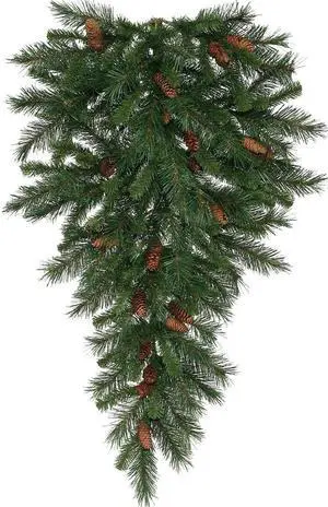 Vickerman 11672 - 42" Cheyenne Pine  with Pine Cones Christmas Teardrop (A801009)