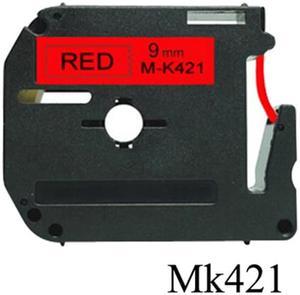 Brother MK421 9mm Black On Red P-Touch Label Tape, Compatible