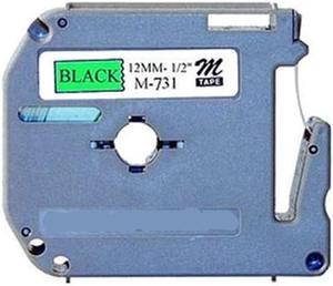 Brother MK731 12mm Black On Green P-Touch Label Tape, Compatible