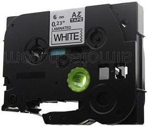 Brother TZe-S211 P-touch Super Strong Label Tape, 6mm (0.25"), Length of 8M, Black on White, Compatible