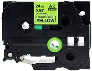 Brother TZE-C51 Compatible Label Tape, 24mm, Length of 8M Black on Fluorescent Yellow