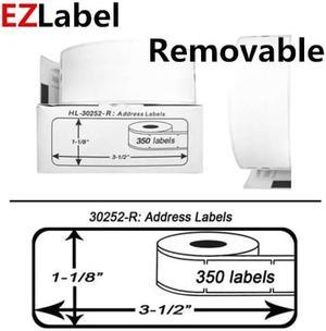 DYMO 30252 Removable Address Labels, 1-1/8" x 3-1/2", 2 Rolls of 350 Labels, Compatible