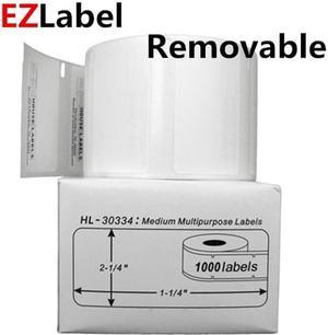 DYMO 30334 Removable Labels, 2 1/4- by 1 1/4-inch, Roll of 1000 labels, compatible