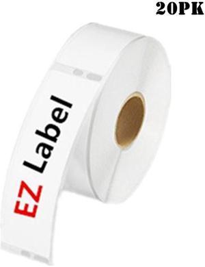 EZLabel Dymo 30251 Compatible LabelWriter Self-Adhesive White Address Labels, 1-1/8" x 3-1/2", 130 Labels Per Roll - 20 Rolls