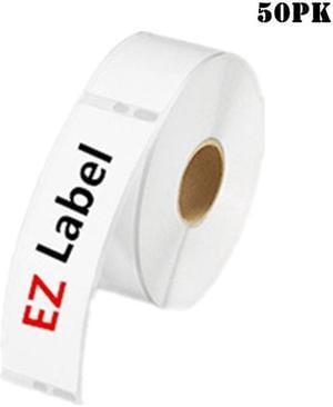 EZLabel Dymo 30251 Compatible LabelWriter Self-Adhesive White Address Labels, 1-1/8" x 3-1/2", 130 Labels Per Roll - 50 Rolls