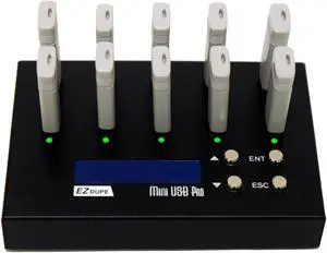 1 to 9 USB Duplicator - Multiple Flash Memory Pen Drives Compact Copier & Data Sanitizer (DoD Compliant) DM-FU0-10V09B