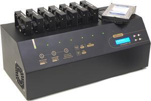 EZ DUPE 1 to 9 SATA Hard Drive Duplicator - 3.5" & 2.5" HDD SSD HD Cyclone II 300 Open Platform Cloner & DOD Eraser 18GB/Min (Daisy-chainable to 25 Units)