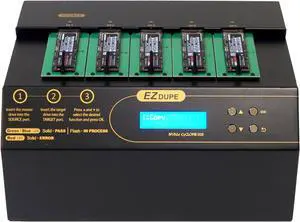 EZ DUPE 1 to 4 M.2 NVMe Cyclone Duplicator - 36GB/Min - Standalone Copier & Eraser/Sanitizer for Multiple PCIe M2 SATA modules & SSD Solid State Drives (DM-HE6-5M04PC)