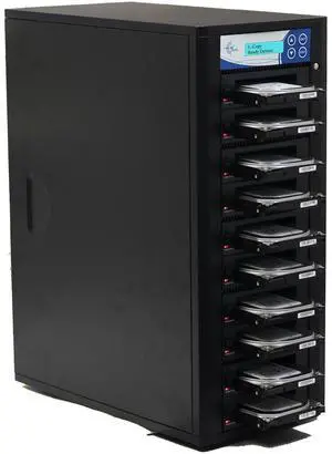 EZ DUPE 1 to 9 SSD HDD Hard Drive Duplicator - 9GB/Min - Standalone Copier and Sanitizer/Eraser for Multiple SATA 3.5 Disk & 2.5 Solid State Drives at copy speed up to 150MB/Sec (H09HSATB)