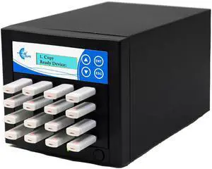 EZ DUPE 1 to 15 USB Pantera Duplicator - 2GB/Min - Multiple USB flash media thumb drive Standalone Copier & DoD Compliant Eraser/Sanitizer - at copy speed up to 35MB/Sec (U15-SSPX8)