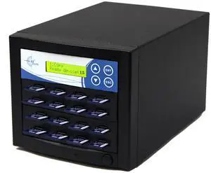 EZ DUPE 1 to 15 SD Pantera Duplicator - 2GB/Min - Multiple Secure Digital & MicroSD SDHC SDXC Micro Flash Drive Memory Card Standalone Copier & DoD Compliant Eraser/Sanitizer - 35MB/Sec (SDC15-SSP)