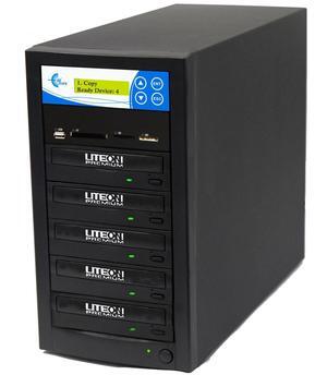 EZ DUPE 1 to 4 Media Mirror Duplicator - Flash (SD/CF/MS/MMC/USB) & Disc (DVD/CD) to DVD CD Disc Copy Copier Multimedia Backup (M904-SSP)