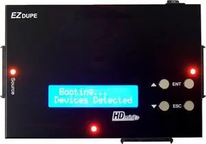 EZ Dupe HDmini 1 to 2 Hard Drive Duplicator - 2.5" & 3.5" SATA HDD / SSD Card Mini Compact Copier Cloner 9GB/Min (up to 150MB/Sec) and Data Eraser  (DM-HS0-3H2B)