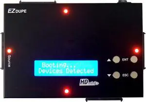 EZ Dupe HDmini 1 to 3 Hard Drive Duplicator - 2.5" & 3.5" SATA HDD / SSD Card Mini Compact Copier Cloner 9GB/Min (up to 150MB/Sec) and Data Eraser  (DM-HS0-4H3B)