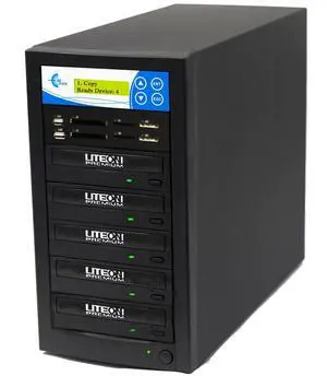 EZ DUPE 1 to 4 Media Mirror Plus DVD Duplicator - Flash (SD / CF / MS / MMC / USB) & Disc (DVD / CD) to 1 Media / 4 Disc Copy Copier Multimedia Backup (M1004-SSP)