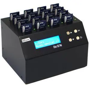 EZ DUPE Mini SD Pro 1 to 15 SD / MicroSD Card Duplicator - 2GB/Min - Standalone Secure Digital Multiple Flash Memory Copier &  Eraser/Sanitizer - Copy Speeds Up to 25MB/Sec (DM-FD0-8SD15B)