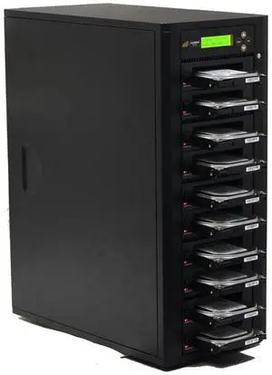 Acumen Disc 1 to 9 Hard Drive Duplicator - 18GB/Min - Standalone Copier and DoD Compliant Sanitizer/Eraser for Multiple SATA 3.5 HDD Disk & 2.5 SSD Solid State Drives 300MB/Sec (H09-SATA2)