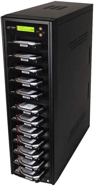 Acumen Disc 1 to 11 Hard Drive Duplicator - 18GB/Min - Standalone Copier and DoD Compliant Sanitizer/Eraser for Multiple SATA 3.5 HDD Disk & 2.5 SSD Solid State Drives 300MB/Sec (H11-SATA2)