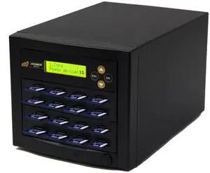 Acumen Disc 1 to 15 SD Duplicator - 2GB/Min - Multiple Secure Digital & MicroSD SDHC SDXC Micro Flash Drive Memory Card Standalone Copier & DoD Compliant Eraser/Sanitizer - 35MB/Sec (AD15-SDC)