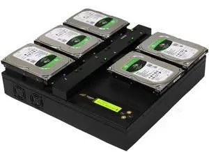 Acumen Disc  1 to 4 Flatbed Hard Drive Duplicator - 36GB/Min - Standalone Copier and DoD Compliant Sanitizer/Eraser for Multiple SATA 3.5 HDD Disk & 2.5 SSD Solid State Drives 600MB/Sec (AD04-OP600)