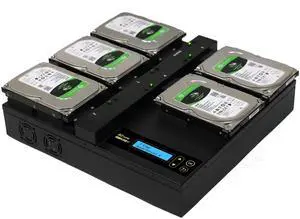 EZ Dupe 1 to 4 HD Cyclone 300 Flatbed Hard Drive Duplicator - 18GB/Min - Hard Drive Disk Copier and DoD Sanitizer/Eraser for SATA 3.5" HDD Disk & 2.5" SSD Solid State Drives 300MB/Sec (DM-HS2-HDD04)