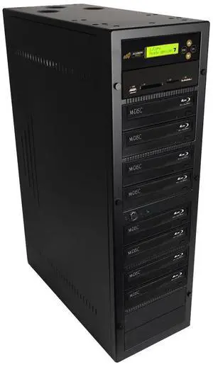 Acumen Disc 1 to 7 Multimedia Back up Blu-Ray Duplicator - Flash Media Memory Drive Memory Stick (MS), CompactFlash (CF), Secure Digital (SD), USB & Disc (BD/DVD/CD) to Disc Copier - AD07-MMBD