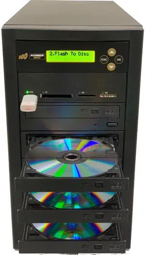 Acumen Disc 1 to 3 Multimedia Back up DVD Duplicator - Flash Media Memory Drive Memory Stick (MS), CompactFlash (CF), Secure Digital (SD), USB & Disc (DVD/CD) to Disc Copier - AD03-MM