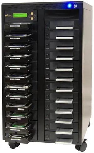 Acumen Disc 1 to 23 Hard Drive Duplicator - 9GB/Min - Standalone Copier and DoD Compliant Sanitizer/Eraser for Multiple SATA 3.5 HDD Disk & 2.5 SSD Solid State Drives 150MB/Sec (H23-SATA150) Acumen Disc 1 to 23 Hard Drive Duplicator - 9GB/Min - Standalone Copier and DoD Compliant Sanitizer/Eraser for Multiple SATA 3.5 HDD Disk & 2.5 SSD Solid State Drives 150MB/Sec (H23-SATA150)