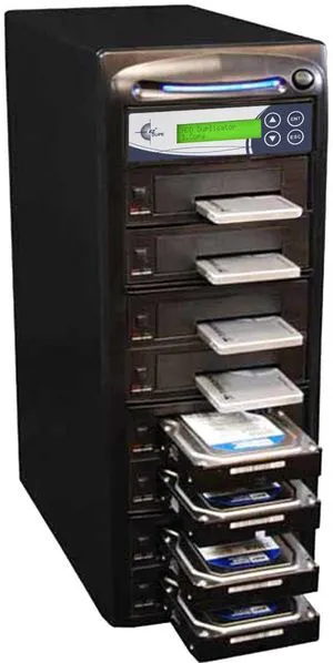 EZ DUPE 1 to 7 SSD HDD Hard Drive Duplicator - 9GB/Min - Standalone Copier and Sanitizer/Eraser for Multiple SATA 3.5 Disk & 2.5 Solid State Drives at copy speed up to 150MB/Sec (H07HSATB) EZ DUPE 1 to 7 SSD HDD Hard Drive Duplicator - 9GB/Min - Standalone Copier and Sanitizer/Eraser for Multiple SATA 3.5 Disk & 2.5 Solid State Drives at copy speed up to 150MB/Sec (H07HSATB)