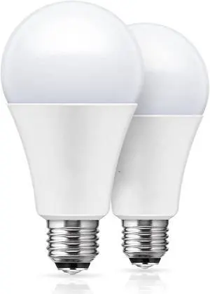 LED 3-Way A21 Light Bulbs, Bedside Lamp Bulbs, Energy Star & UL-Listed,  50/100/150W Equivalent, Dimmable E27 Base LED Light Bulb for Floor Lamp, Table Lamp, Desk Lamps, Pack of 2 6000K