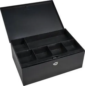 Cash Box and 6 Compartment Coin Tray with Key Lock Cash Box and 6 Compartment Coin Tray with Key Lock