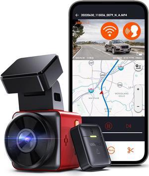 Vantrue E1-G 2.5K WiFi GPS Mini Dash Cam 1944P Voice Control 1.54" LCD Front Car Dashboard Camera with APP, Night Vision, 24 Hours Buffered Motion Parking Mode, Wireless Controller, Support 512GB Max