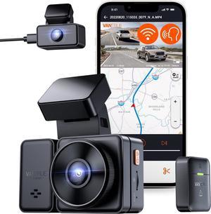 COOAU Uber Dual Dash Wireless Cam Wi-Fi, 2.5K, Front and Rear