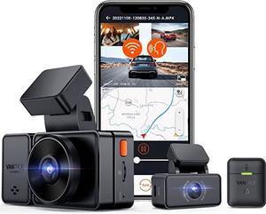 Vantrue E3G 2.5K 3 Channel WiFi Dash Cam, 1944P+1080P+1080P Front and Rear Inside 3 Way Car Camera with GPS, Voice Control, IR Night Vision, Wireless Controller, 24 Hrs Parking Mode, Support 512GB Max