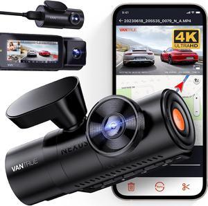 Vantrue 3 Channel 4K WiFi Dash Cam, STARVIS 2 IMX678 Night Vision, 4K+1080P+1080P Front Inside and Rear Triple Car Camera, Voice Control, GPS, 4K HDR, 24H Parking Mode, Support 512GB Max