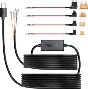 Vantrue 11.5ft Type C USB 12V 24V to 5V Dash Cam Hardwire Kit with Add a Circuit Fuses, Low Voltage Protection for N4, E1, E1 Lite, E2, E3, S2-2CH, S2-3CH, N2S, N1 Pro(2023), X4S