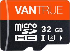 Vantrue 32GB Micro SD Card with Adapter, U3 C10, UHS-I High Speed SD Card for Dash Cams & Home Security System Video Cameras
