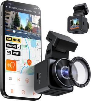 Vantrue E1 Pro 4K WIFI Mini Dash Cam, STARVIS 2 IMX678 x PlatePix x HDR Night Vision,Voice Control Front Car Dash Camera with GPS&Speed, 24H Parking Mode,Support 1TB Max