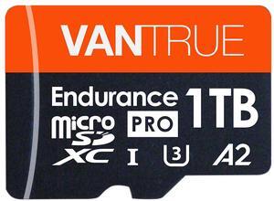 Vantrue 1TB microSDXC UHS-I U3 4K UHD Video High Speed Transfer Monitoring SD Card with Adapter for Dash Cams, Body Cams, Action Camera, Surveillance & Security Cams
